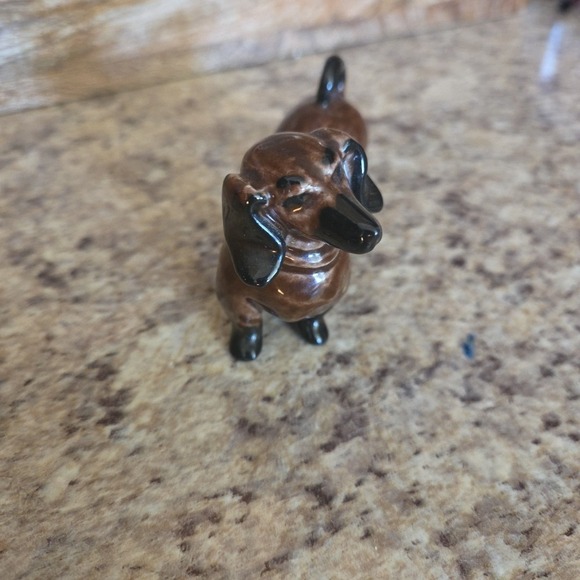 VINTAGE SHORT-TAILED DOXIE DACHSHUND Weiner Dog PORCELAIN DOG FIGURINE - JAPAN - Picture 7 of 10